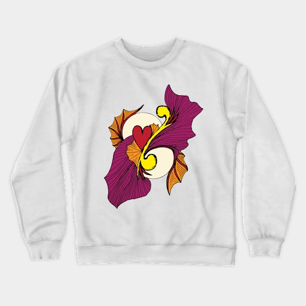 Abstract Dragon Heart, Warm Tones Crewneck Sweatshirt by Minervalus-Art